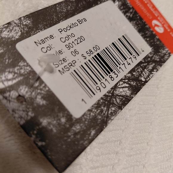 Oiselle Pockito sports Bra Orange/Purple  Size 06 NWT - Picture 3 of 6